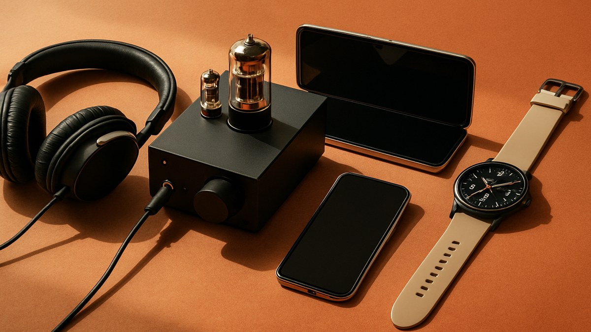 The 8 Best New Gadgets of April 2026 — From Vacuum Tube Headphones to Satellite Smartwatches — illustration