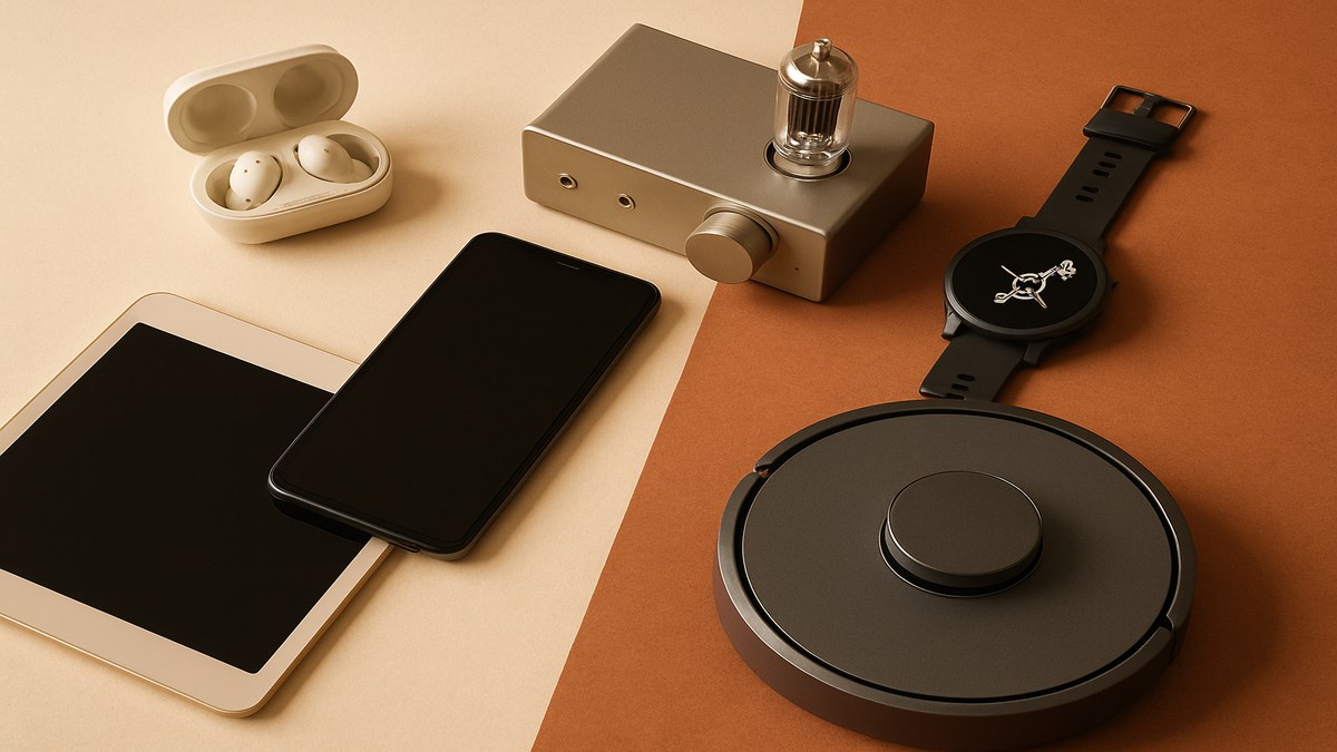 The 8 Best New Gadgets of April 2026 — From Vacuum Tube Headphones to Satellite Smartwatches — illustration